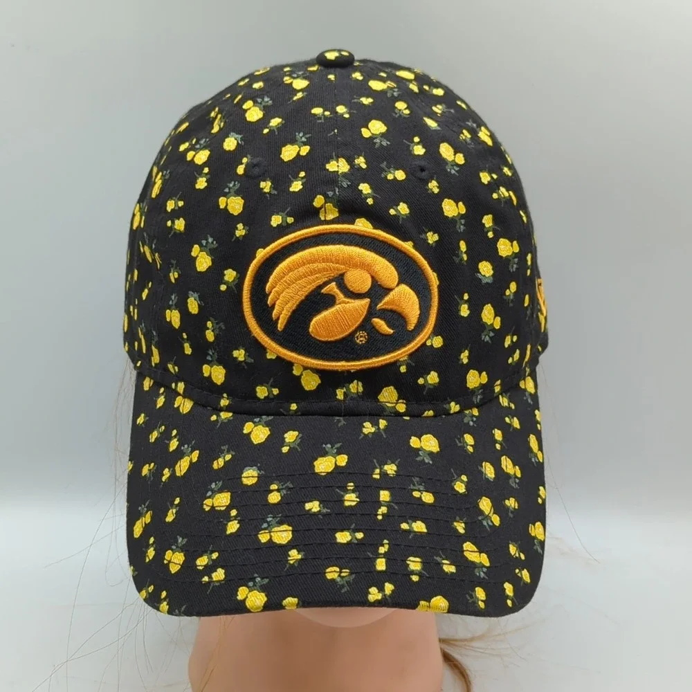New Era Women's Iowa Hawkeyes Floral 9TWENTY Cap Hat Black Flower Strap Back